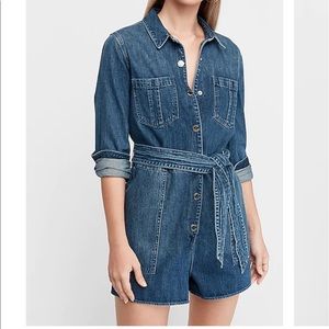 Express Denim Utility Romper.